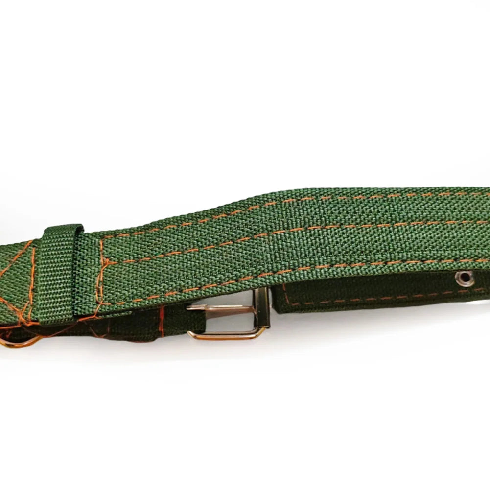 Army Green Dog Double-Breasted Necklace Adjustable Strong Dog Collar Metal Buckle Double Row Thickening for Siberian Husky