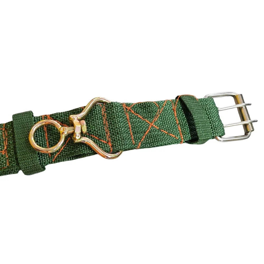 Army Green Dog Double-Breasted Necklace Adjustable Strong Dog Collar Metal Buckle Double Row Thickening for Siberian Husky