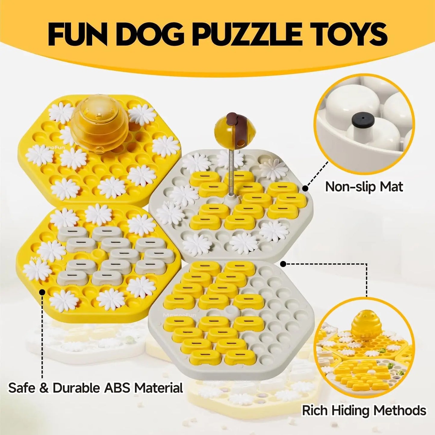 MEWOOFUN Dog Puzzle Toy Dog Food Puzzle Feeder Toys for IQ Training Dog Puzzles Dog Treat Puzzle Toys for Mental Enrichment